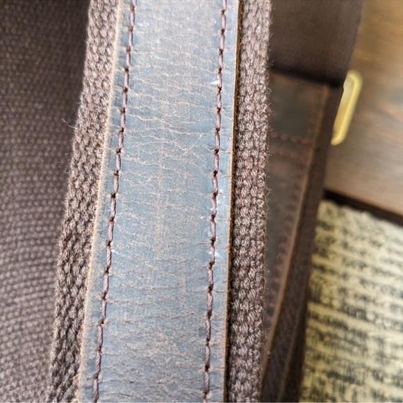 Dark Brown Leather Canvas Replacement Crossbody Messenger Adjustable Strap - Picture 4 of 11